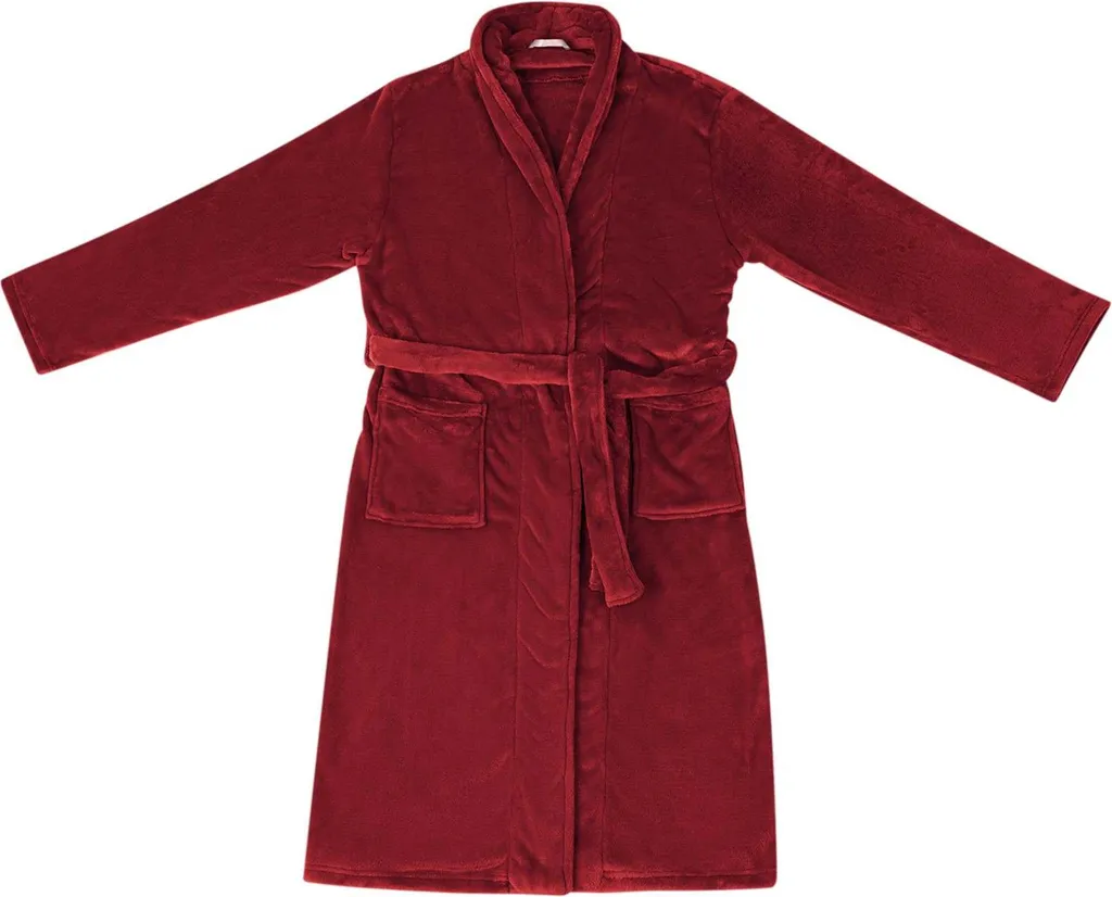 vidaXL Accappatoio Flanella Rosso Bordeaux S - Idea Regalo Invernale