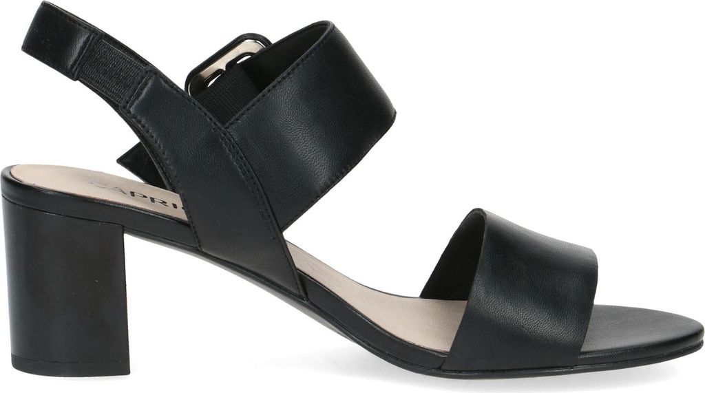 Caprice Damen Sandalette Leder Sandale Blockabsatz 9-28306-20, Größe:37 EU, Farbe:Schwarz