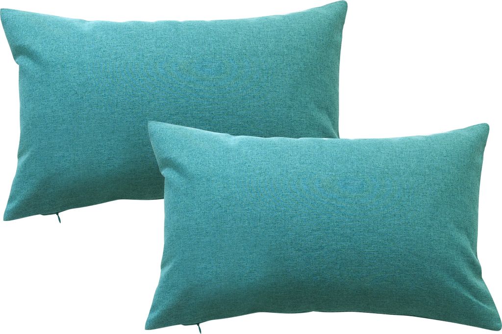 Outdoor Patio Balkon Wasserdichte Kissenbezüge Quadratischer Kissenbezug für Gartenzelt Couch(2 Stück,30*50cm,Grün)