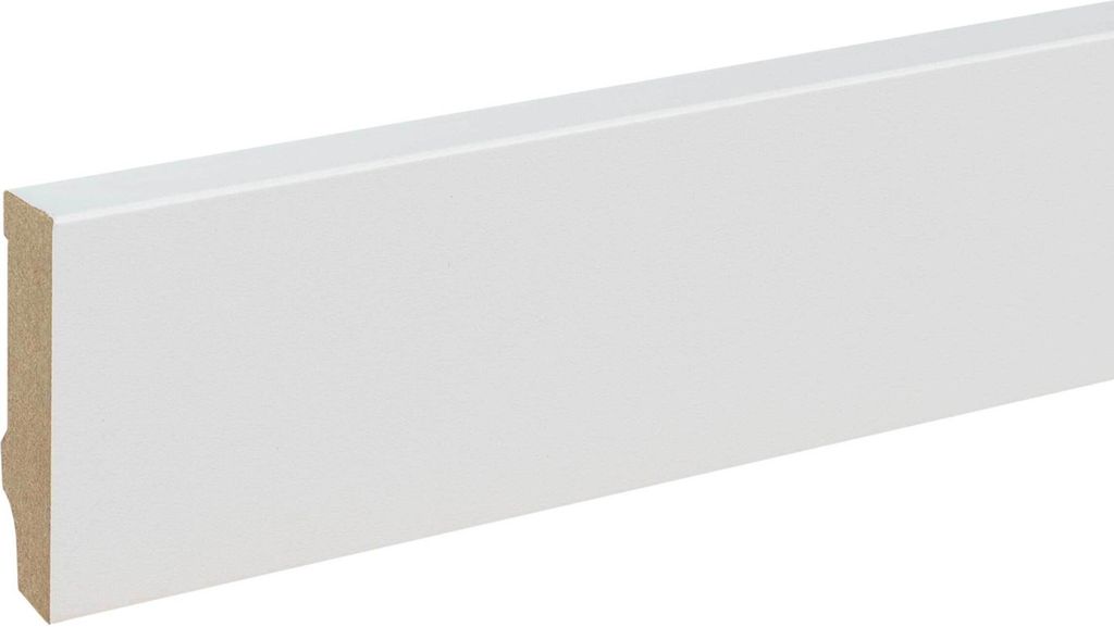 Sockelleiste MDF 13 x 58 x 2400 mm Weiß zum Kleben, Clipsen, Schrauben & Nageln MDF-Kern foliert Fußleiste by PROVISTON 24 Meter | 10 Stück
