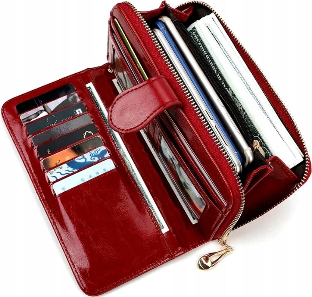 Damenportemonnaie - Elegantes Design - Organisierte Aufbewahrung - Praktisch und stilvoll - Ideal für unterwegs - Großzügiger Stauraum - Rot