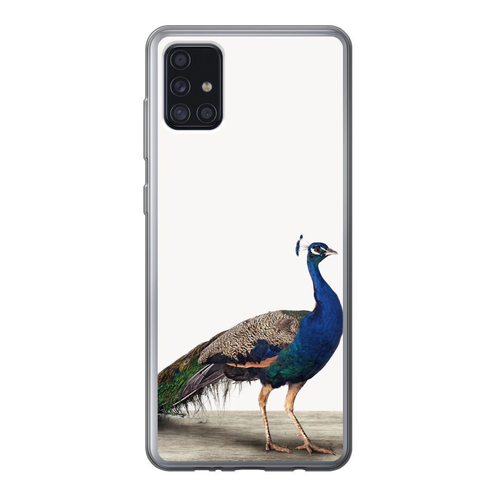 MuchoWow Handyhülle Schutzhülle Hülle für Samsung Galaxy A52 5G Pfau - Federn - Vogel - Kinder - Jungen - Mädchen Silikon Softcase Handy Hü...