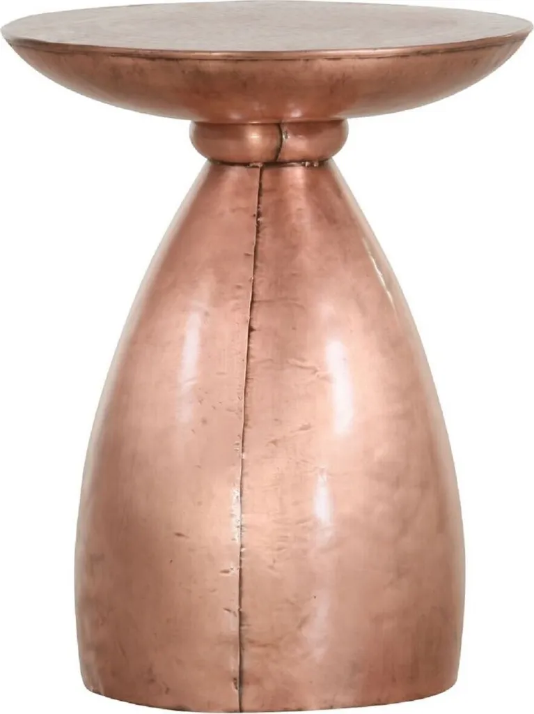 Petite Table d'Appoint Stable en Fer Cuivré pour Gagner de la Place