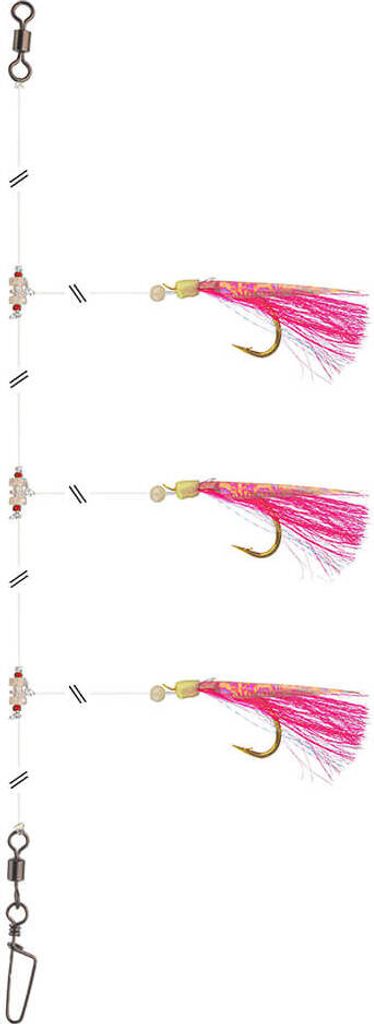 DAIWA Grandwave Dorsch- und Köhler-Vorfach mit Fischhaut, zum Angeln, 150cm, rosa, 16517-220