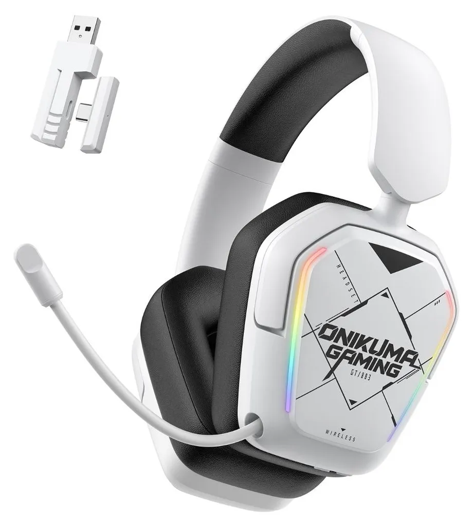 Casque Gaming Sans Fil INF 3 Modes Blanc ABS 40mm - Lot de 2 Unités