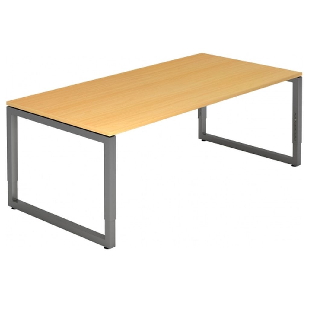 Büro Schreibtisch 200x100 cm Modell RS2E mechanische Höheneinstellung 6=Buche-graphit