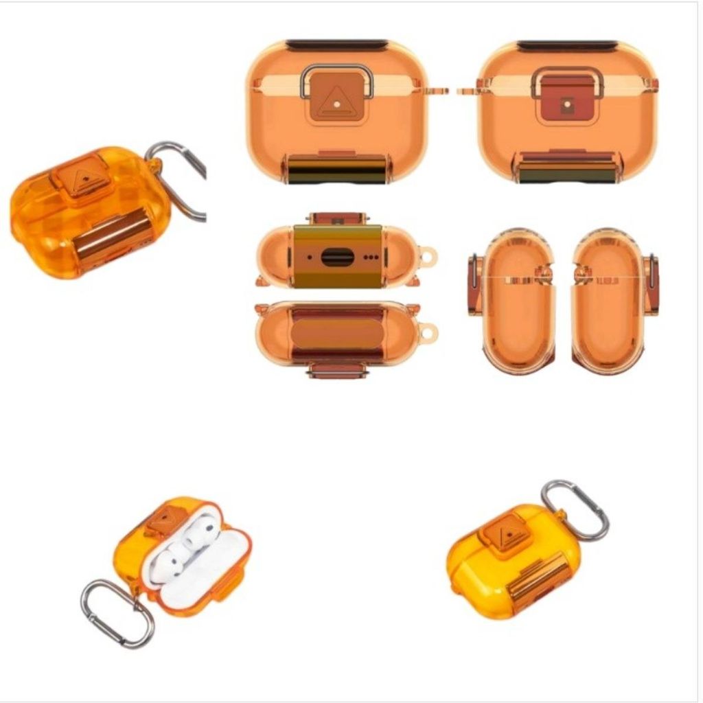 INF TPU Schutzhülle für Apple AirPods Pro 3 mit Schloss und Ständer Orange