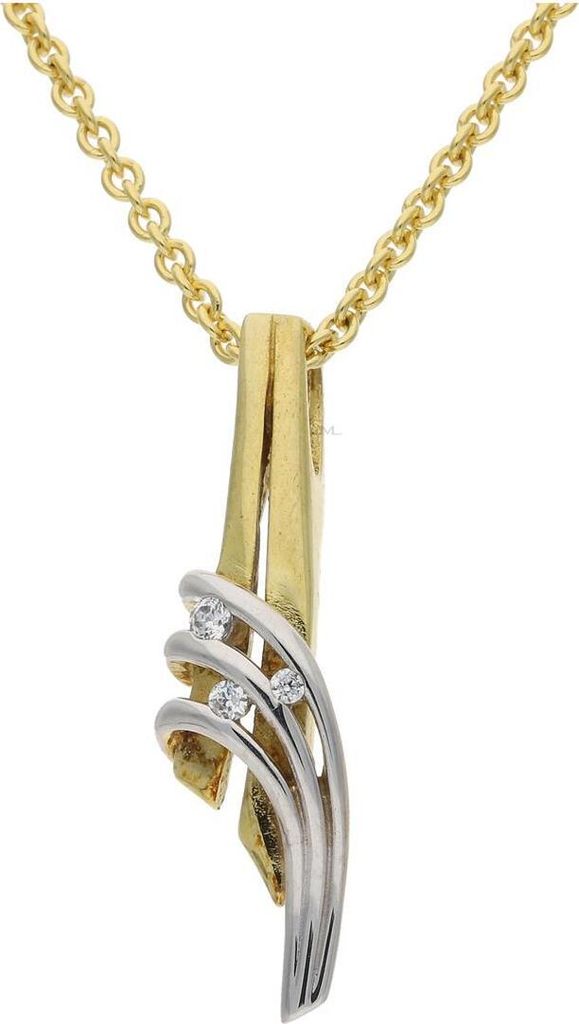 JuwelmaLux Anhänger 333/000 (8 Karat) Weiß- & Gelbgold synth Zirkonia JL30-02-2637
