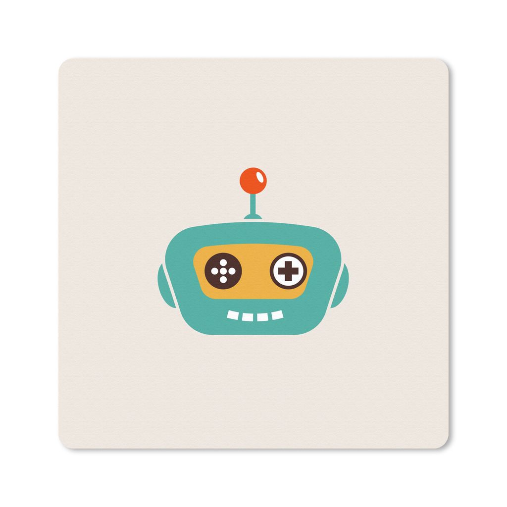 MuchoWow Mauspad Mousepad Roboter - Gesicht - Antenne - Technik - Junge - Kind 20x20 cm - Mousepads - Maus Mat - Pad - Mausunterlage - Desk Mat -...