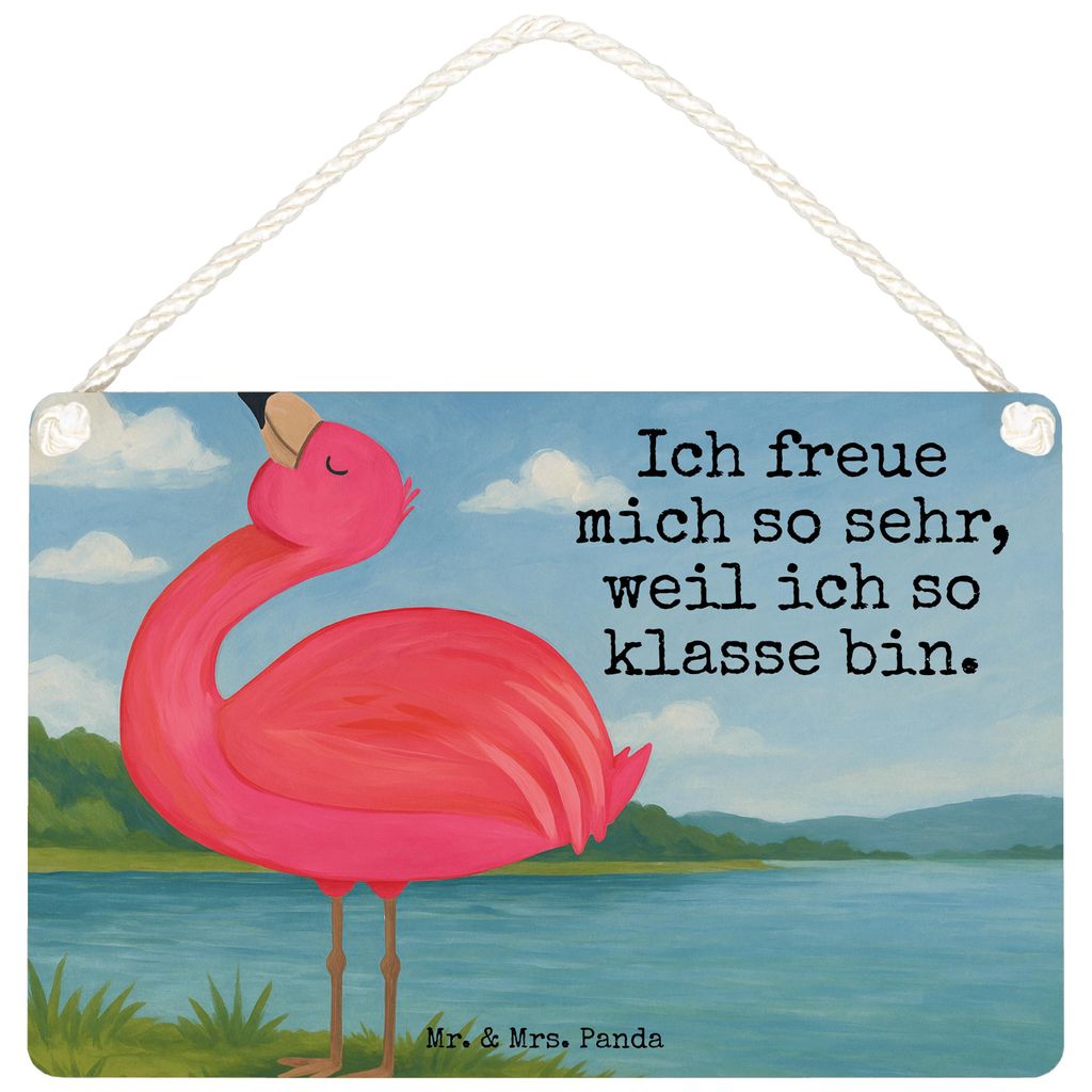Mr. & Mrs. Panda Schild Flamingo Stolz Design DIN A5 - Weiß - Geschenk, kleine aufmerksamkeit, hängeschild, wandtafel, Mama, Rosa, holzbild, Holz...