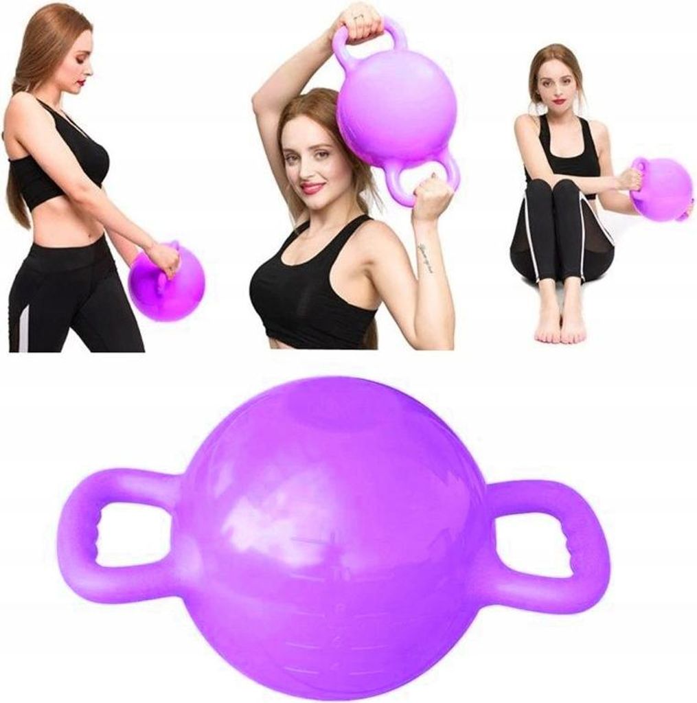 Wasser-Kettlebell, verstellbar 1-5 kg, Hantel, lila