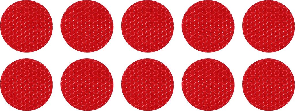 10 Stück reflektierende Aufkleber, runde Form, universell für Autos PET Rot