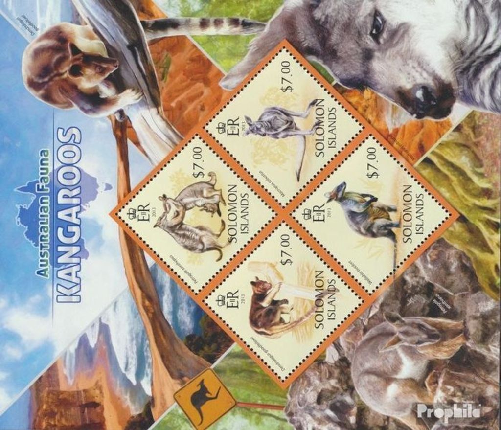 Briefmarken Salomoninseln 2013 Mi 2011-2014 Kleinbogen (kompl. Ausg.) postfrisch Kängurus