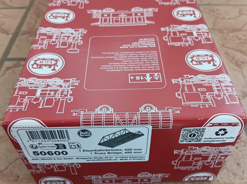 Pont LGB 50600 de 45 cm en plastique haute résistance pour Voie G