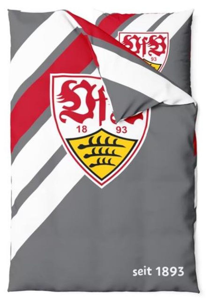VfB Stuttgart Bettwäsche Wappen grau Produktbild 