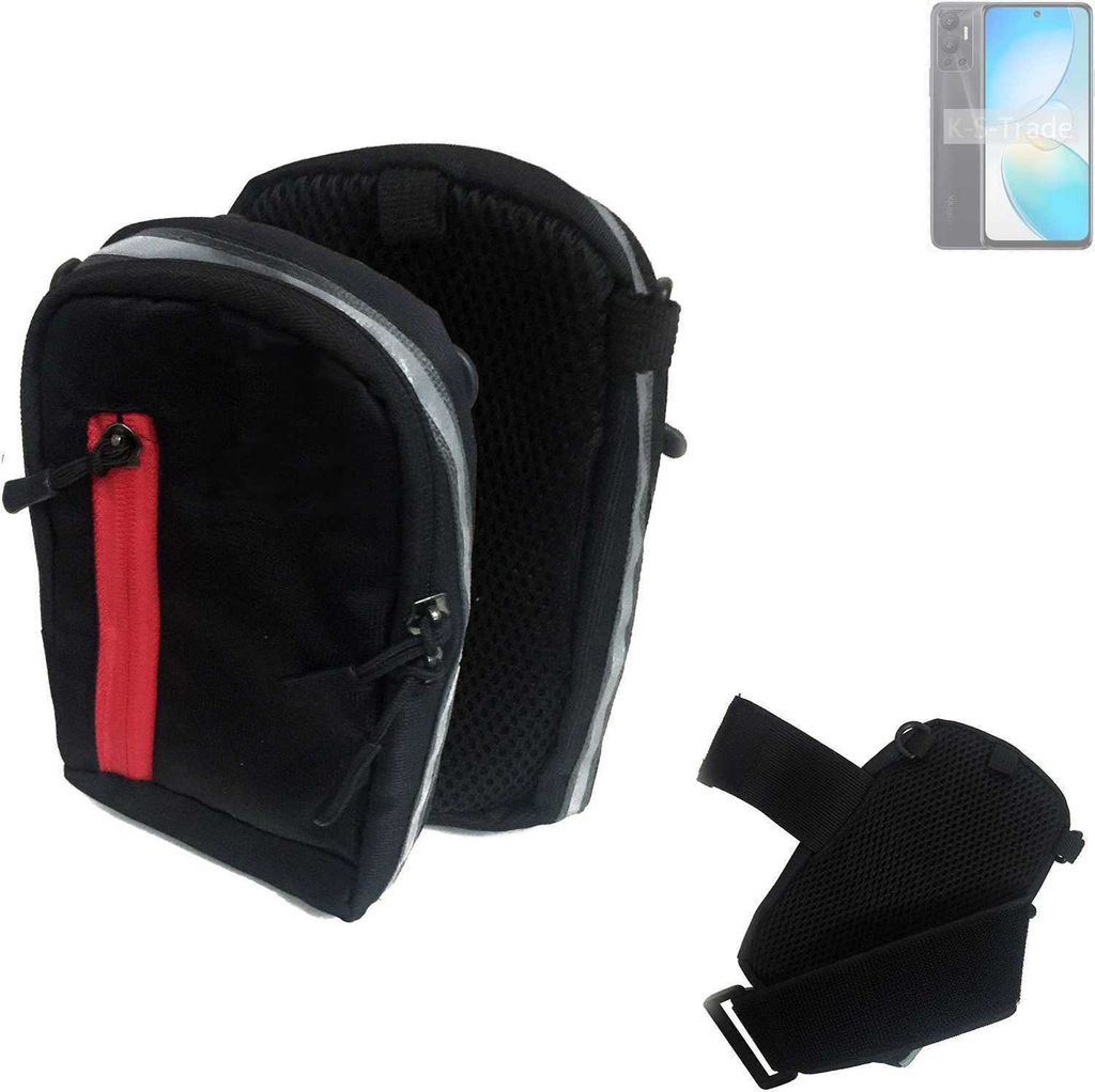K-S-Trade Outdoor Gürteltasche Holster Umhängetasche kompatibel mit Infinix Hot 12i schwarz Handy Tasche Case travelbag Schutz Hülle Handy Hülle