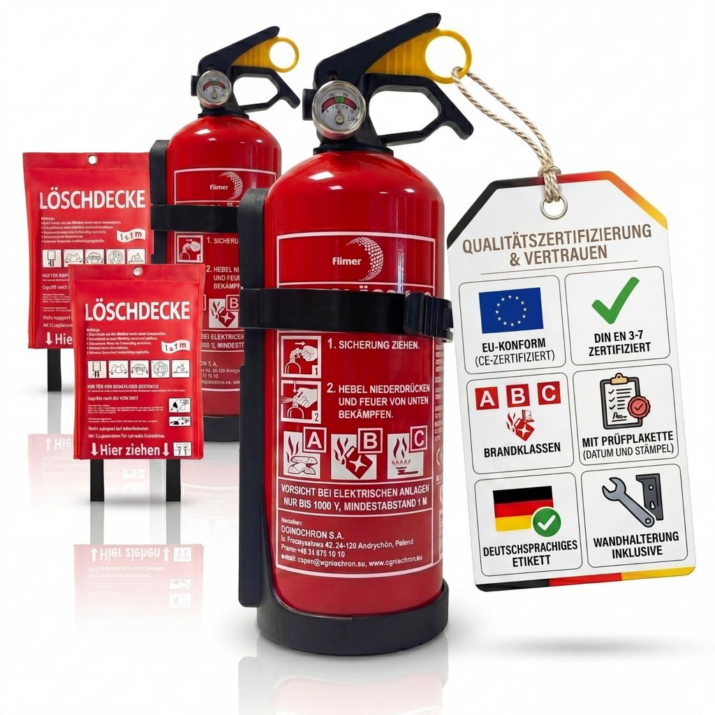 BigDean, set van 2 brandblussers van 1 kg plus 2 Productafbeelding 