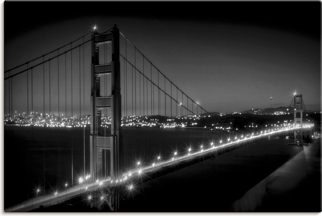 ARTland Leinwandbild Golden Gate Bridge am Abend II Größe: 30x20 cm