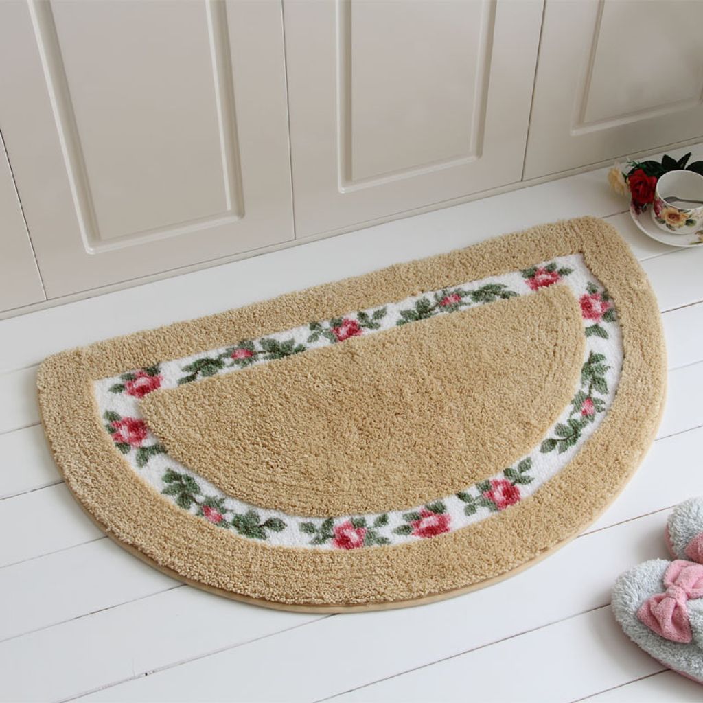 Chic Rose Flowers Halbmondförmige Badematte Bodenmatte für Produktbild 