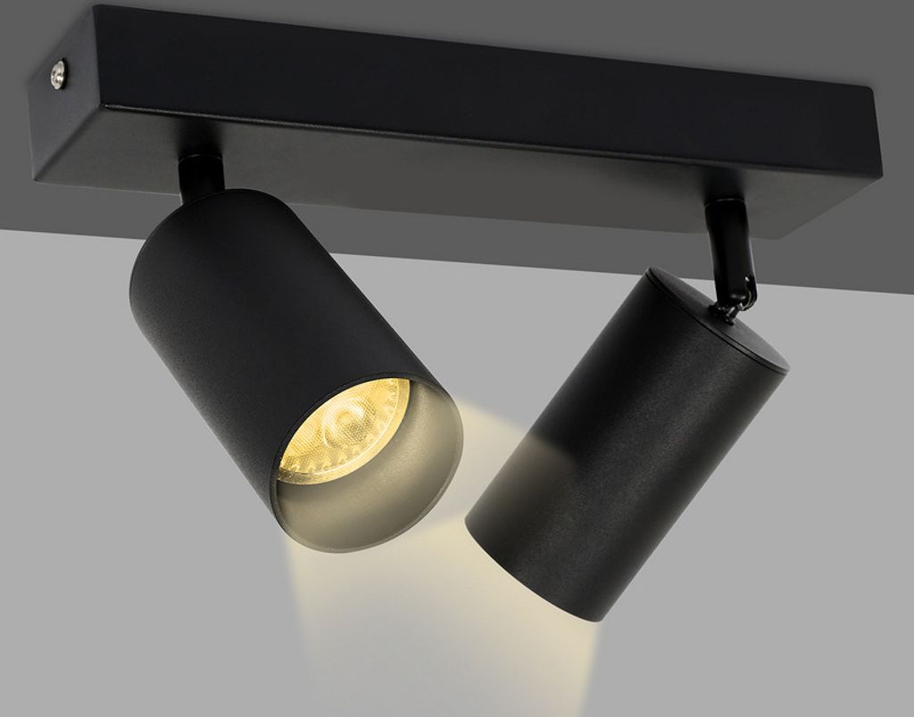 Deckenstrahler schwenkbar Deckenleuchte Wandleuchte für Wohnzimmer, Küche, Esszimmer Einzelkopfstrahler 2x GU10 Fassung