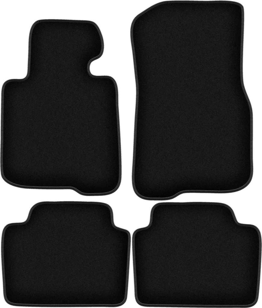 Wielganizator Velours-Autoteppiche – passend für BMW 4 F36 (Großes Coupé, Bj. 2014-) – schwarz, passgenau, mit Befestigungen set 4 Stk.