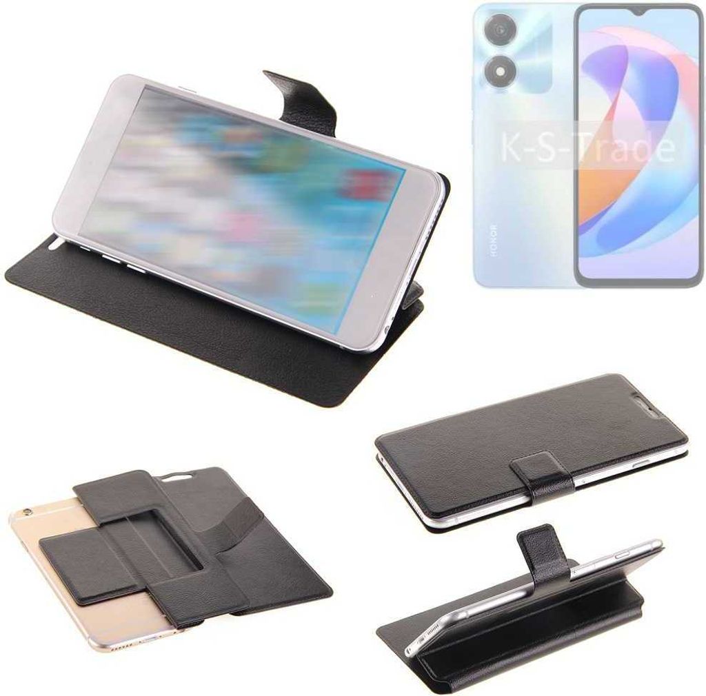 K-S-Trade Schutzhülle kompatibel mit Honor Play 40C 5G Schutzhülle Flip Cover Klapphülle Wallet Case Slim Handyhülle bookstyle schwarz