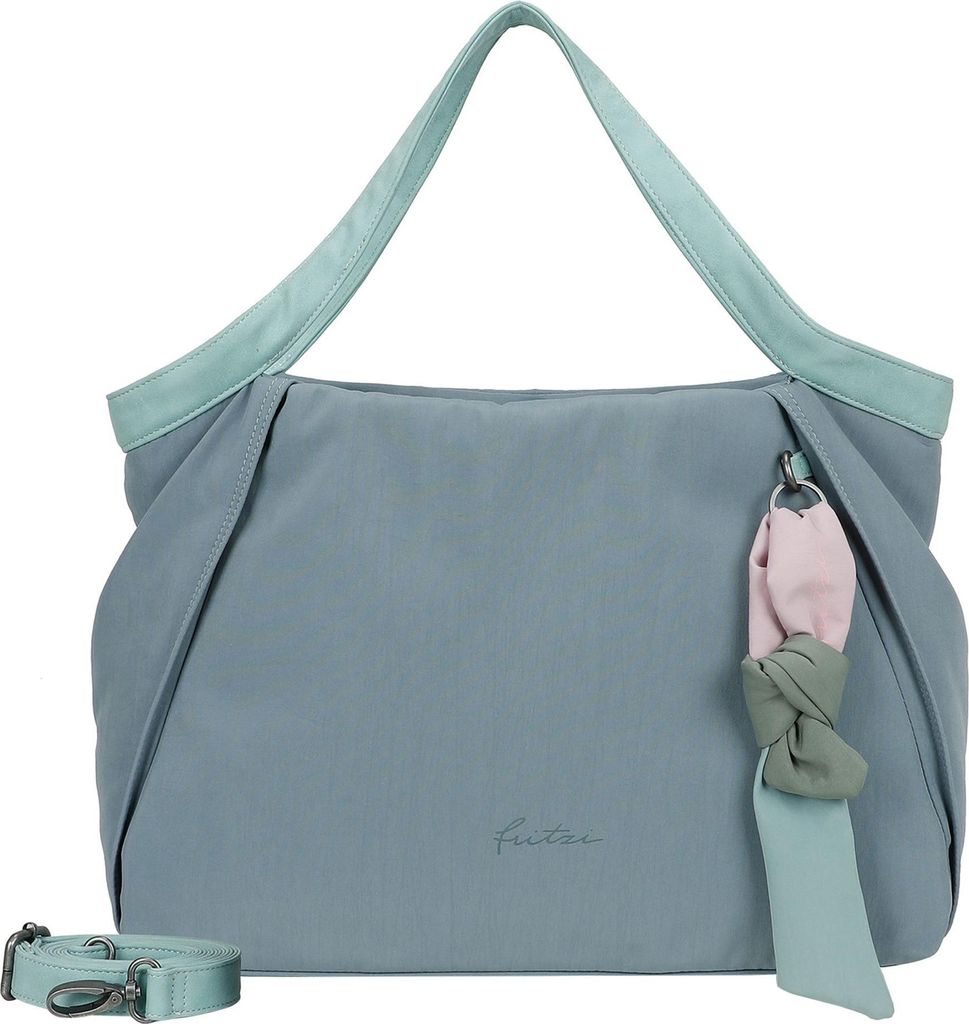 Fritzi aus Preußen Schultertasche Umhängetasche Slouchy Sky Shopper Blue Lime blaugrau