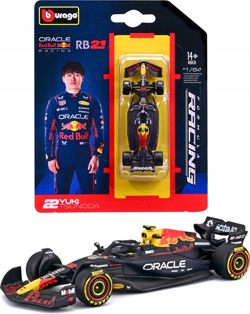 Bburago Formel 1 Red Bull Racing RB21 – Yuki Tsunoda #22 – Modellauto 1:64