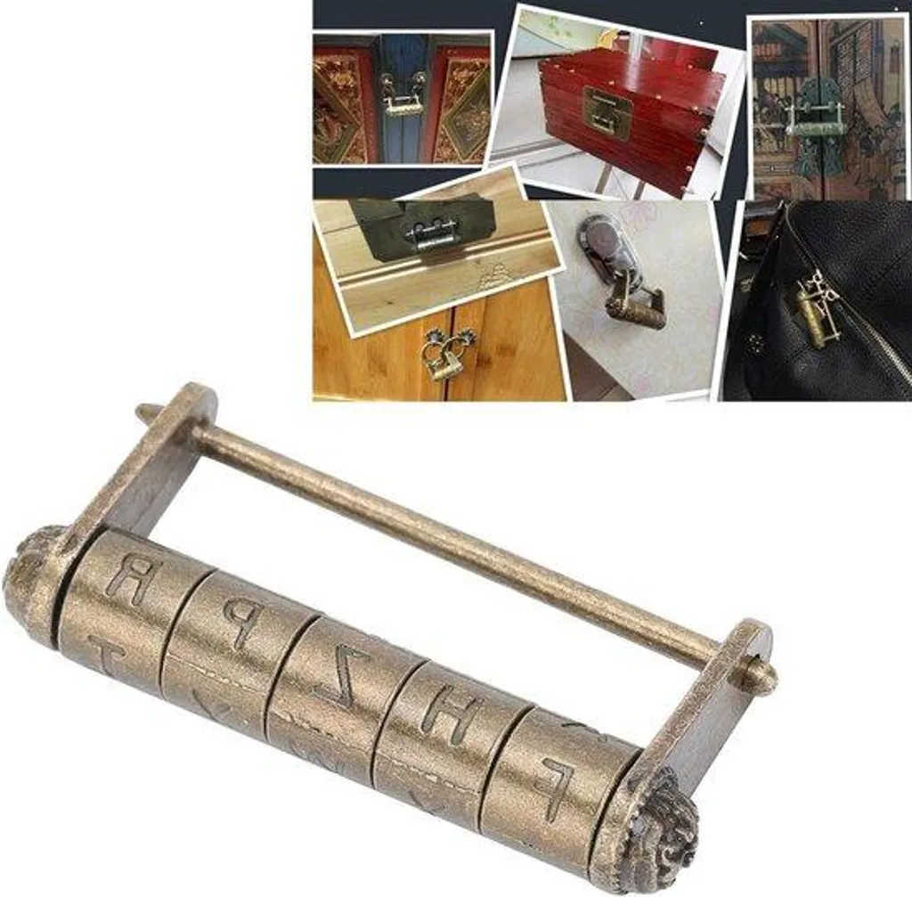 Serrure Combinée en Laiton Antique pour Coffrets et Boîtes en Bois