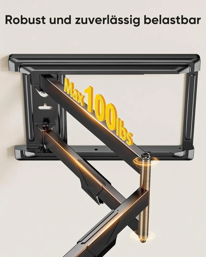 Support TV mural bras long 765mm : évitez les reflets sur votre écran 75" - 5