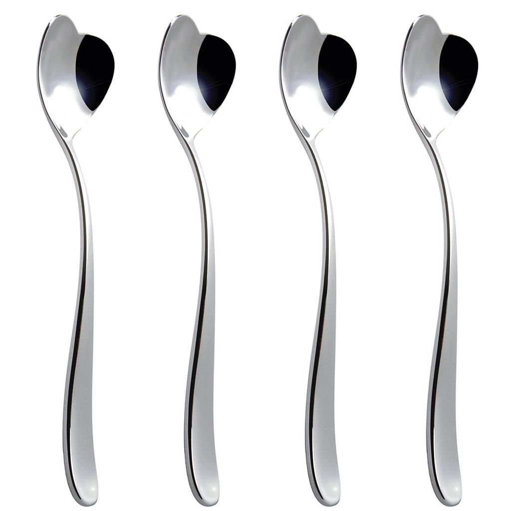 Alessi AMMI01CUS4 Big Love AMMI01CUS4 Design Eislöffel Set, Edelstahl, 4 Stücke