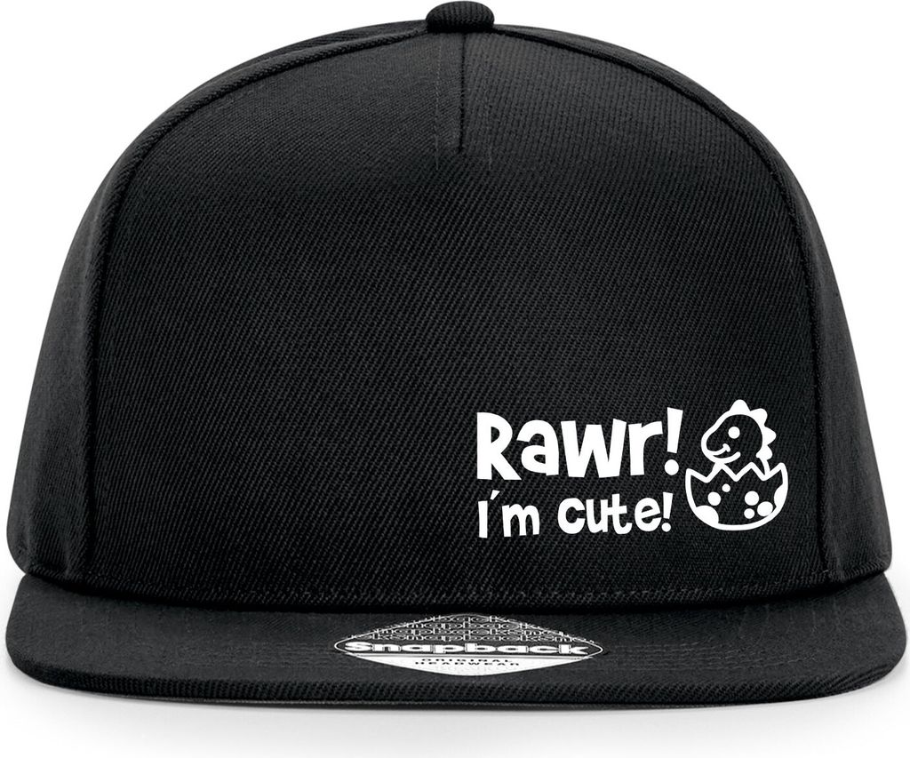 Huuraa Snapback Cappy Baby Dino I`m cute Geschenk Black Baby Dino Mode