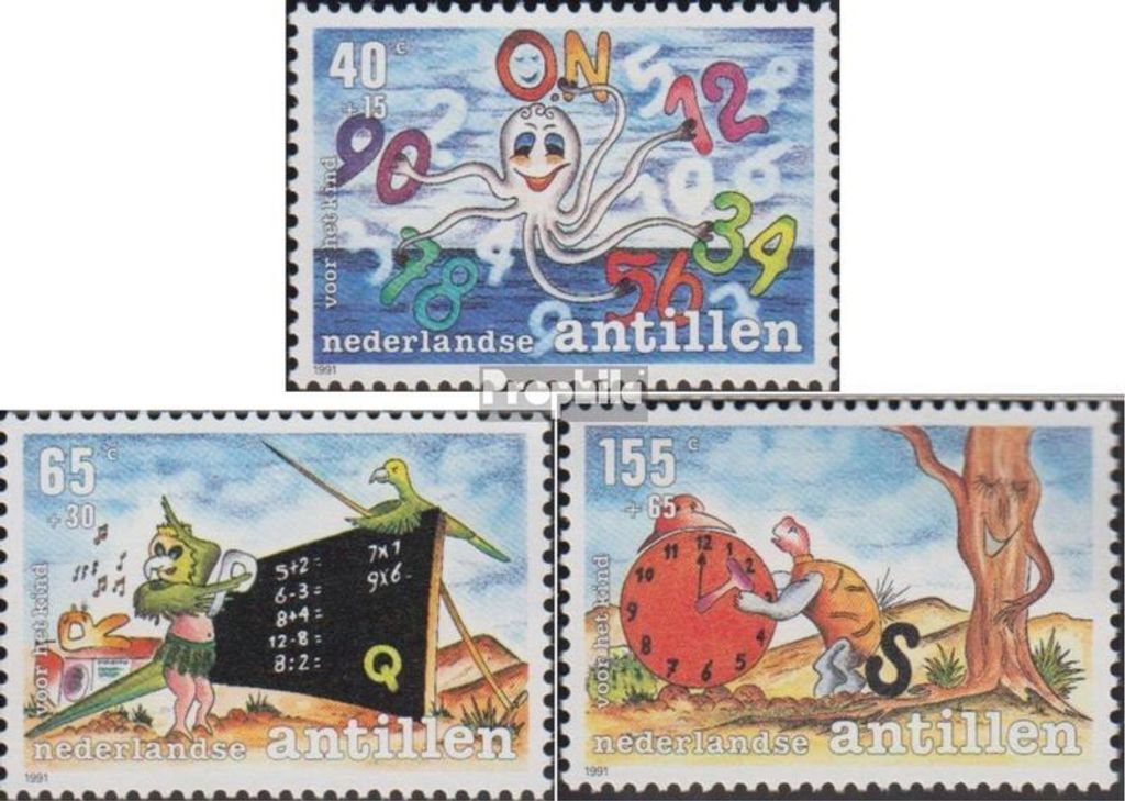 Briefmarken Niederländische Antillen 1991 Mi 728-730 (kompl.Ausg.) postfrisch Spielerisches Lernen