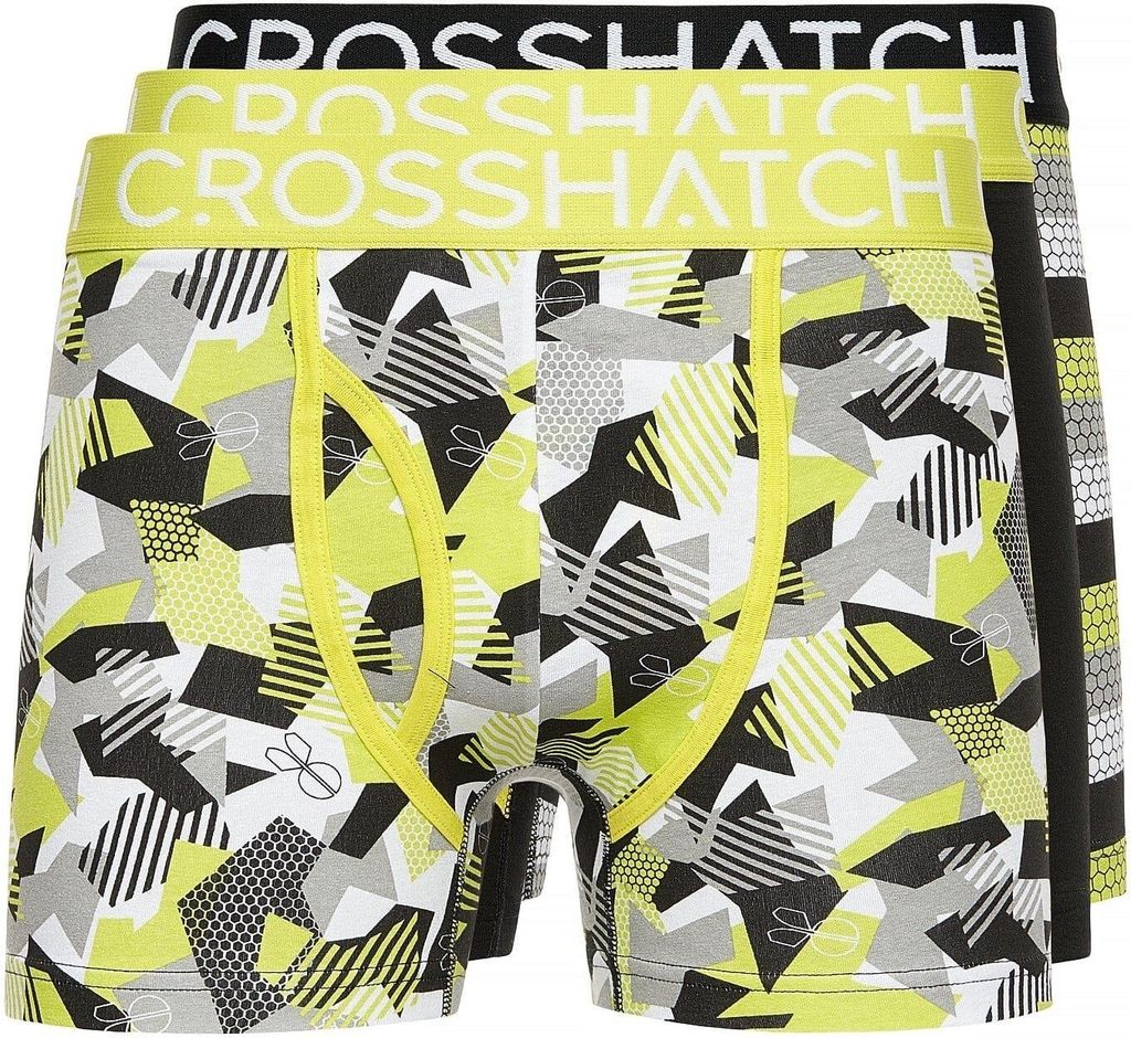 Crosshatch - "Crystaline" Boxershorts für Herren(3er-Pack) BG1281 (S) (Limone)