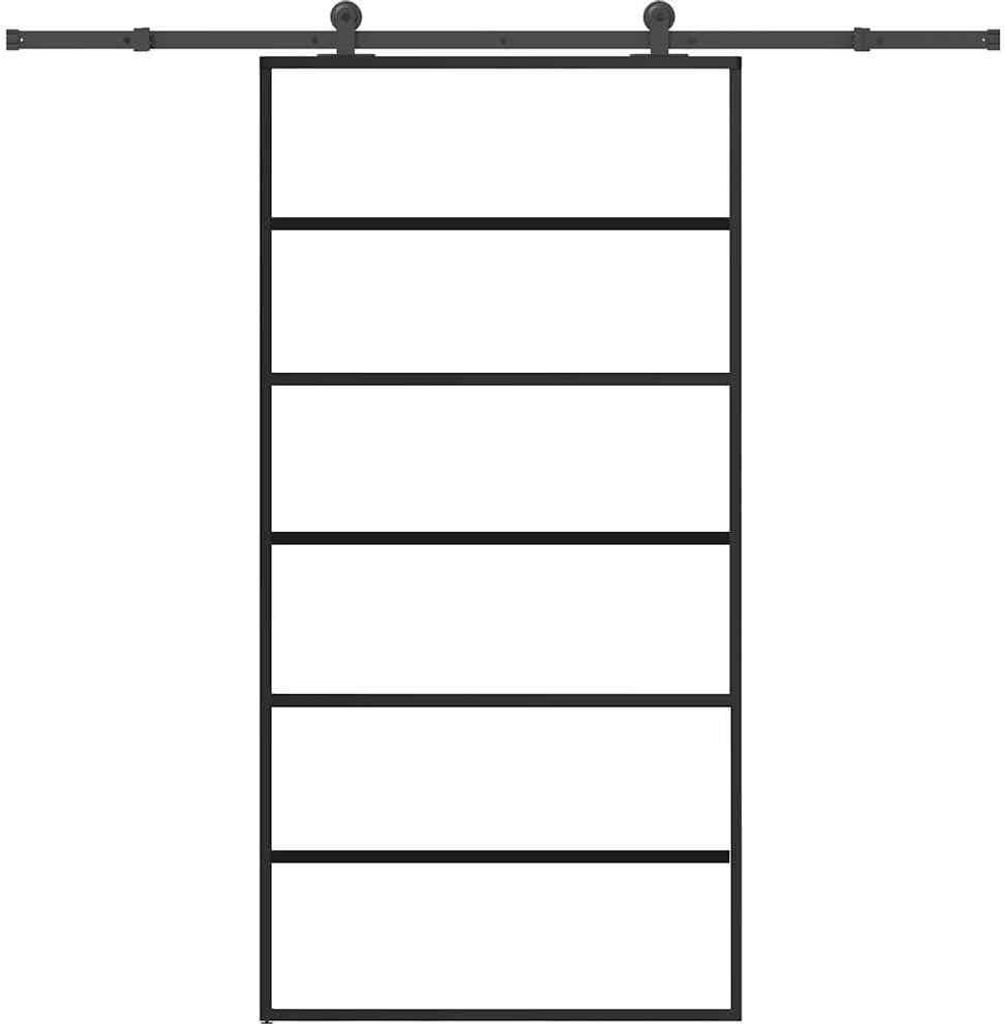 Schiebetür mit Beschlag 102x205 cm ESG-Glas & Aluminium