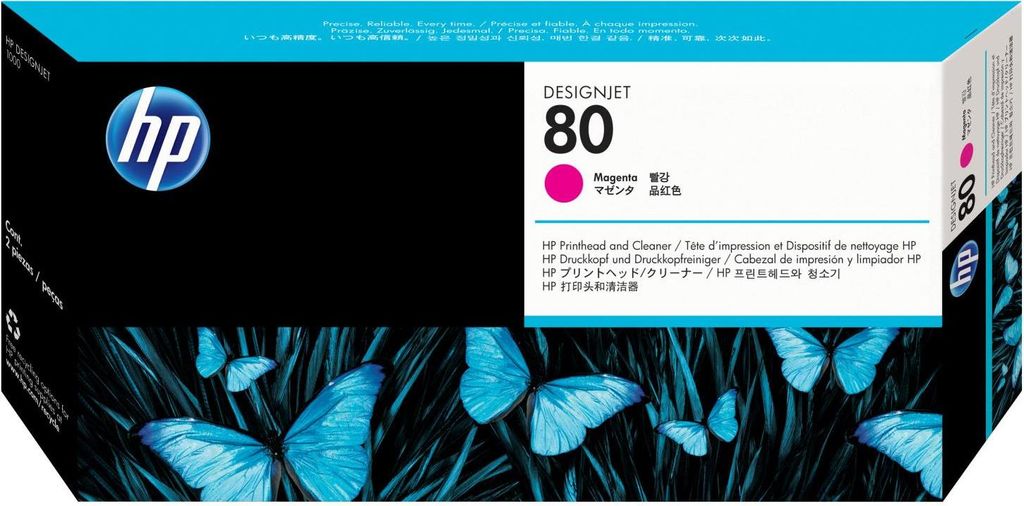 HP 80 głowica drukująca: purpurowy i wkład czyszczący, Zdjęcie produktu 