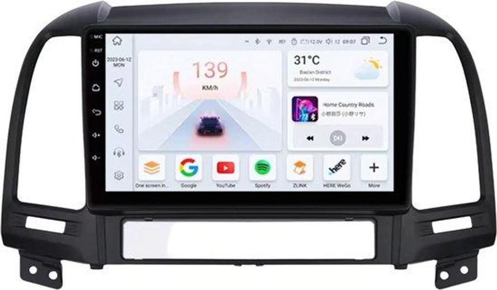 Autoradio mit Bluetooth und CarPlay für Hyundai Santa Fe 2 (2006–2012) – Kompatibel mit Apple und Android – Stereoanlage – Navigationssyst...