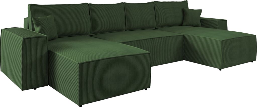 MIRJAN24 Wohnlandschaft Malaga U Cord mit Schlaffunktion und Bettkasten, Polstercouch, Stilvoll Polstersofa vom Hersteller (Farbe: Poso 14)