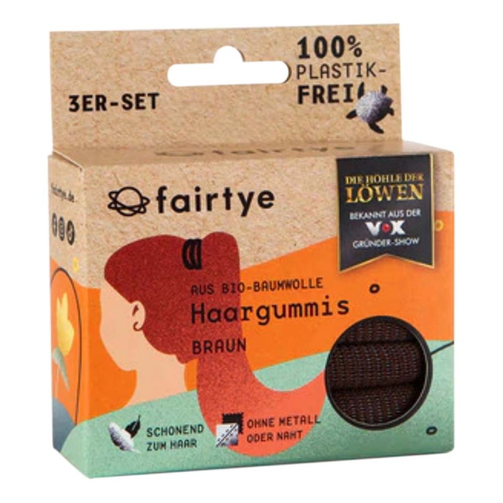 Fascetta per capelli Fairtye - marrone set di 3 unisize Immagine del prodotto 