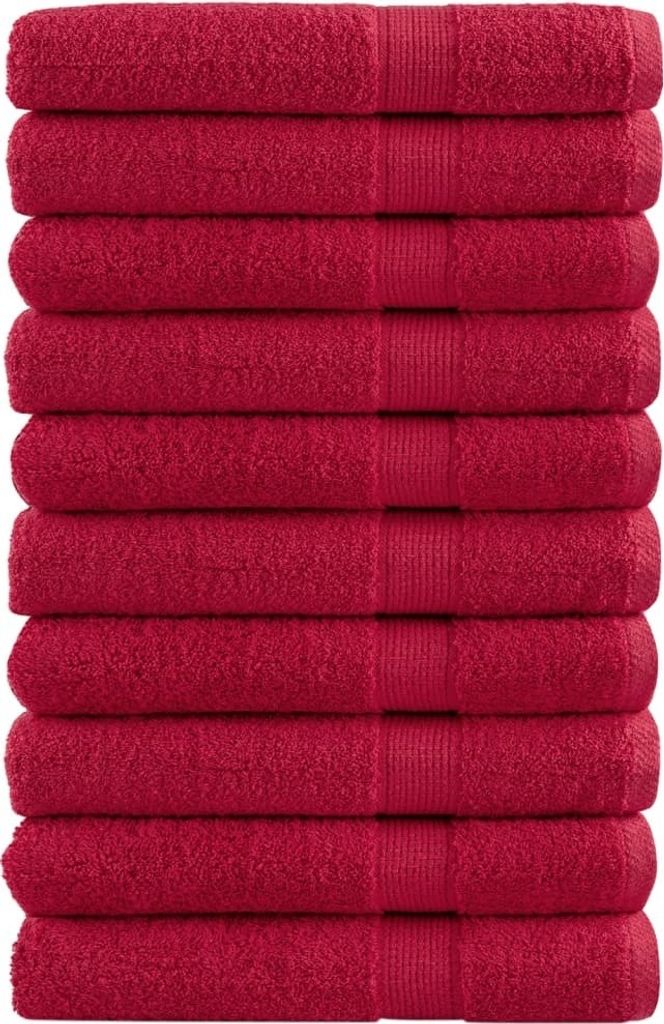 "2026 Aktion"Premium-Saunatücher SOLUND 10er set - modernes Design - Rot 80x200cm 600 g/m² Promotion306268 - Handtücher