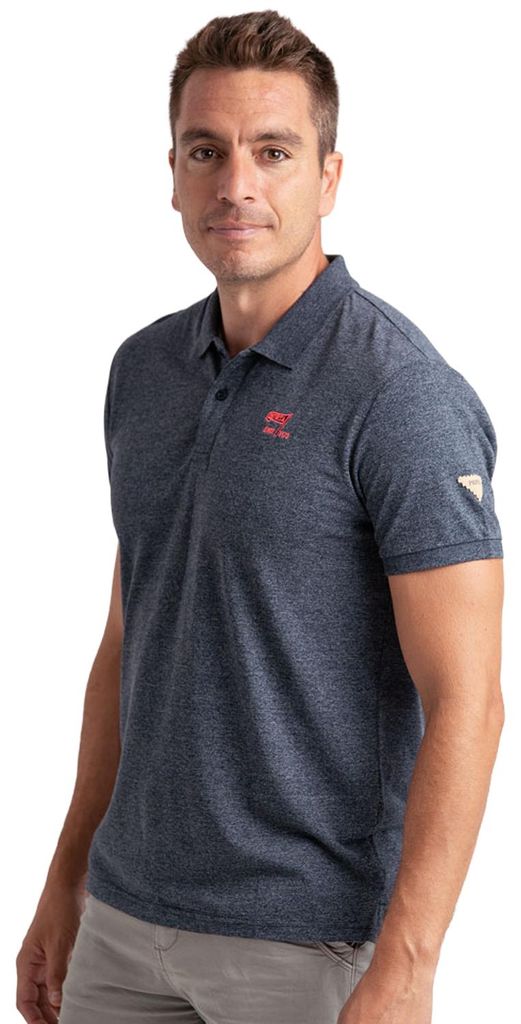 Privata Kurzarm-Poloshirt für Herren aus melierter Baumwolle mit Stickerei PRI2643