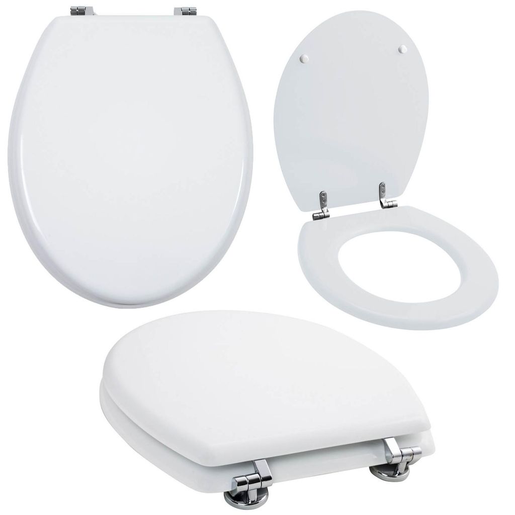 Grafner® WC Sitz aus MDF weiss Toilettendeckel Produktbild 