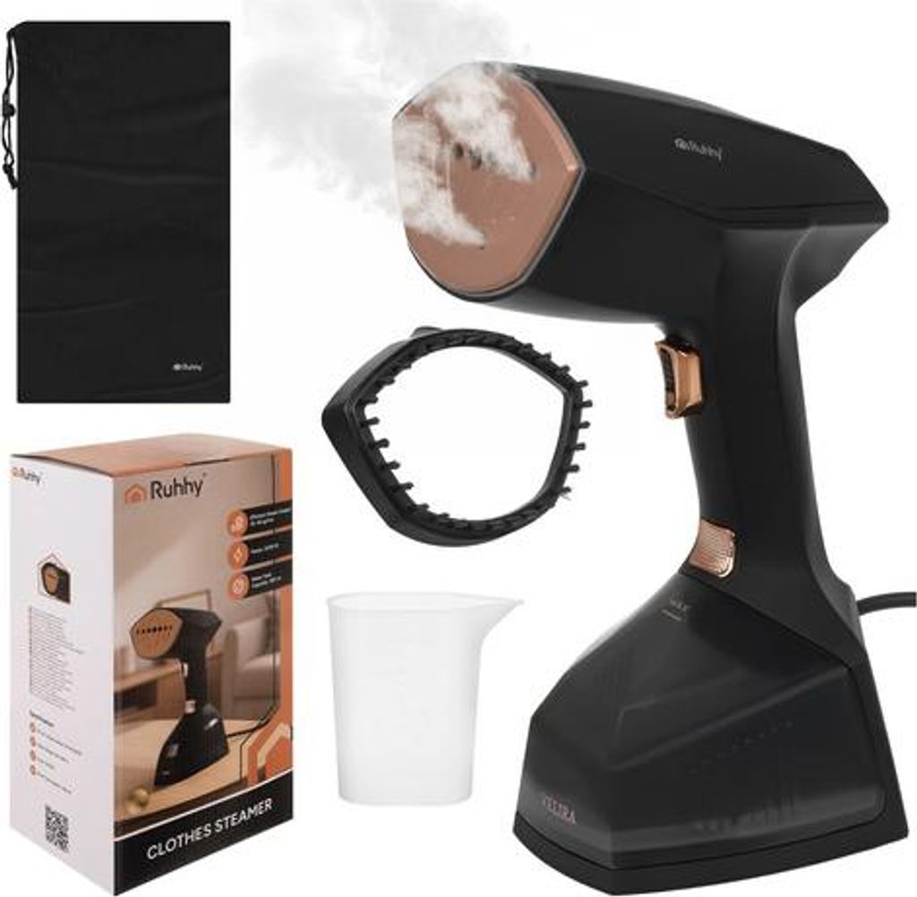 Napařovač oblečení Velira Ruhhy 26901 s výkonem 2000 W v černé barvě