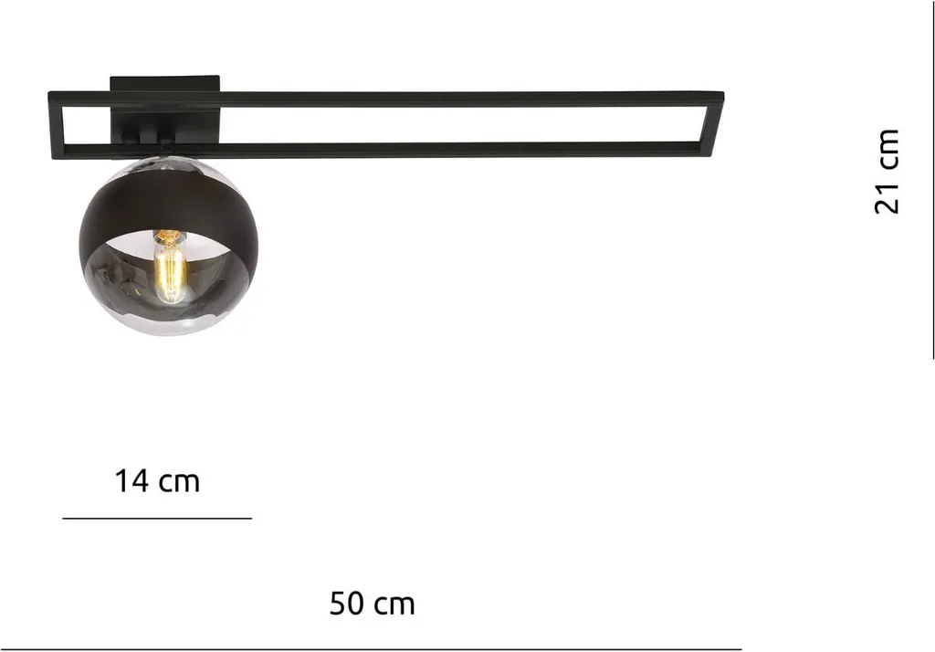 Plafonnier Compact Noir Imago 1C : Solution Éclairage Petit Espace E14 - 4
