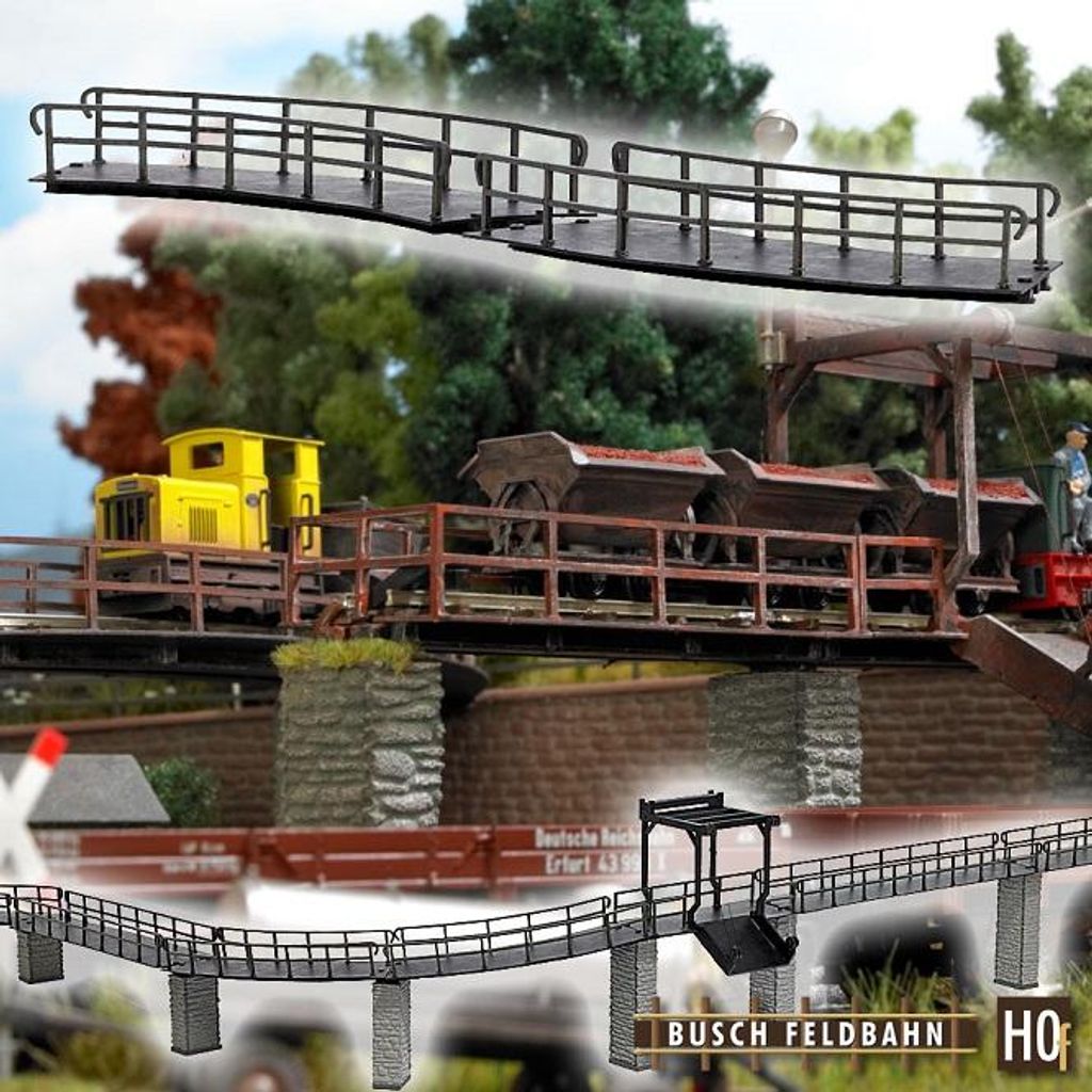 Busch 12386 - 1/87 / H0 Brücke gebogen - Neu