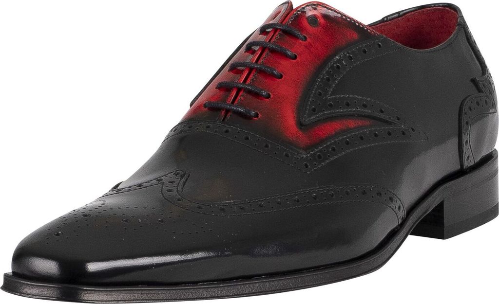 Jeffery West Oxford-Schuhe aus poliertem Leder, Schwarz 42 EU