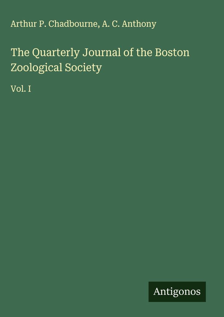 Das vierteljährliche Journal der Zoologischen Gesellschaft von Boston