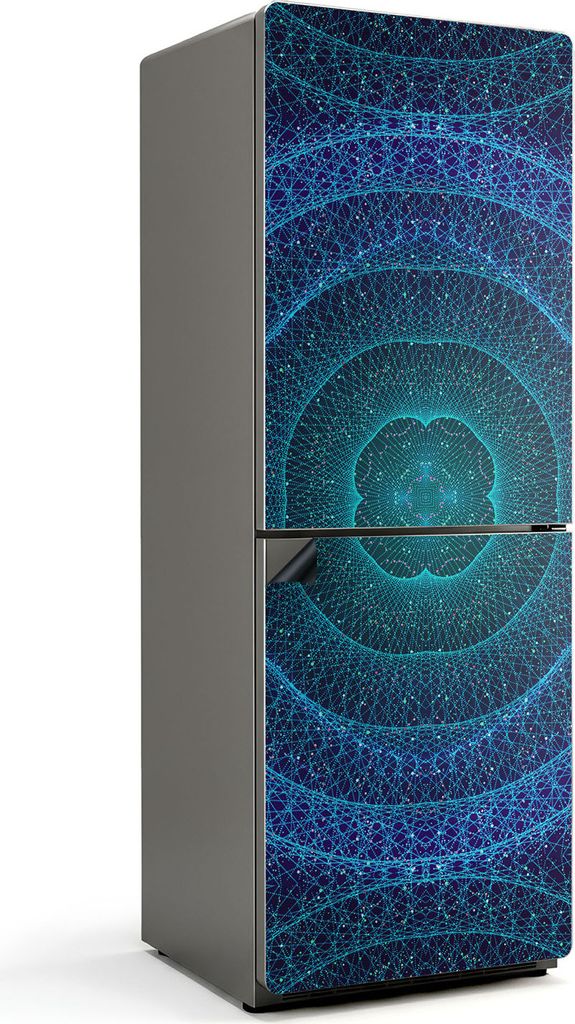 Geometrisches Mandala-Muster – Magnetische Kühlschrank Abdeckung – Dekorfolie magnetisch Küche – Kühlschrank Magnet Deko – selbstklebend...