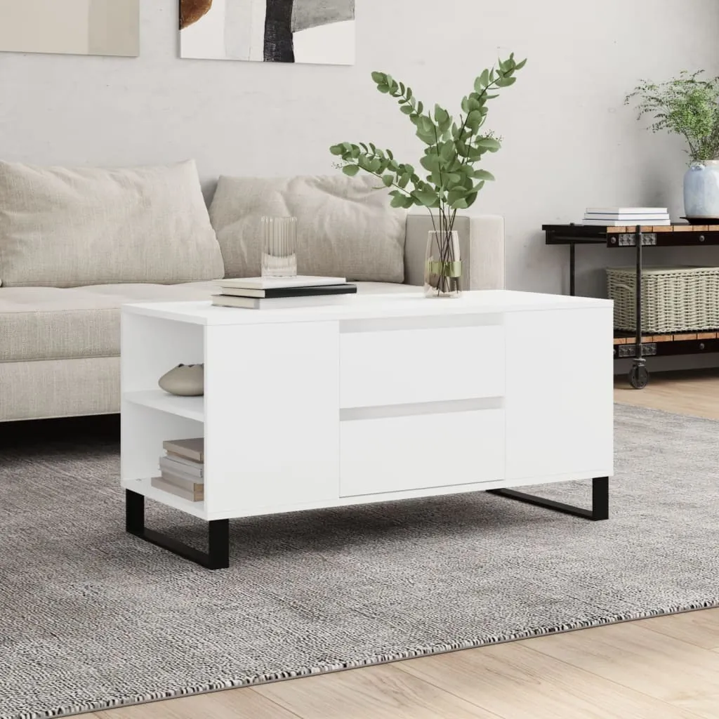 Maison Exclusive - Tavolino bianco 102x44,5x50 cm Materiale ligneo