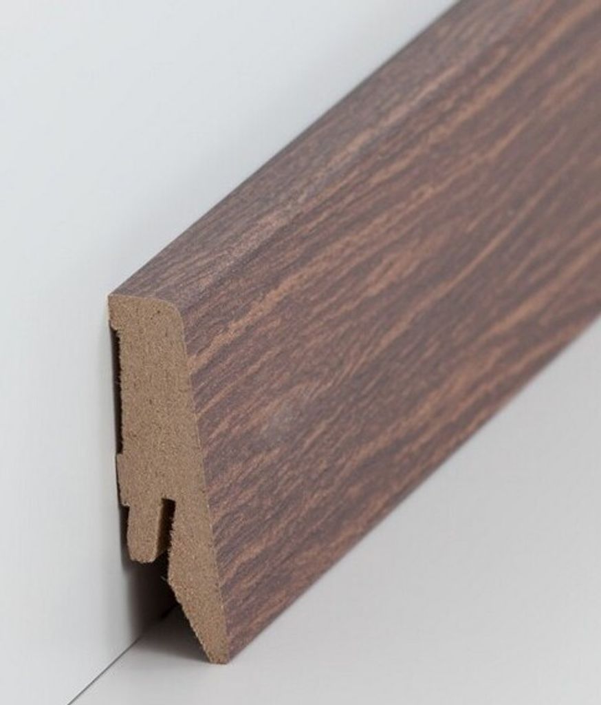 Sockelleiste MDF 18 x 58 x 2500 mm Eiche zum Kleben, Clipsen, Schrauben & Nageln MDF-Kern foliert Fußleiste by PROVISTON 2.5 Meter | 1 Stück